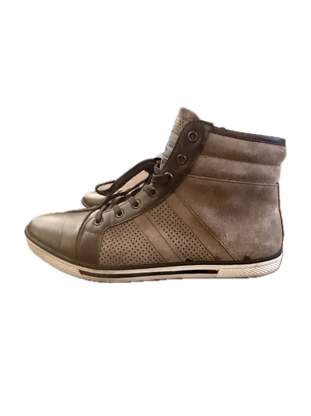 Kenneth Cole Men’s Brown High Top Sneakers Lace-Up Casual Shoes Size